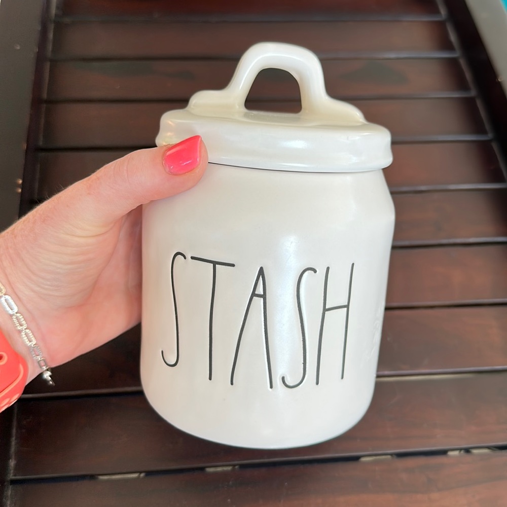 Rae Dunn ceramic “stash” jar
